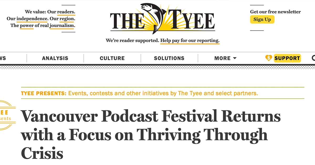 Tyee article on the Vancouver Podcast Festival